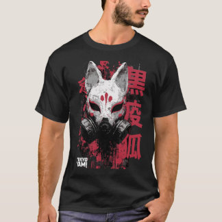 T-shirt Tokyo Yami – Renard de la peste noire avec typogra