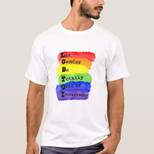 T-shirt Tolérance LGBTQI Genre LGBT Rainbow Gay Lesbian C