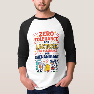 T-shirt Tolérance zéro pour le lactose amusant