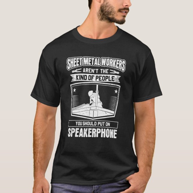 T-shirt Tôlerie de haut-parleur Travailleur en métal (Devant)