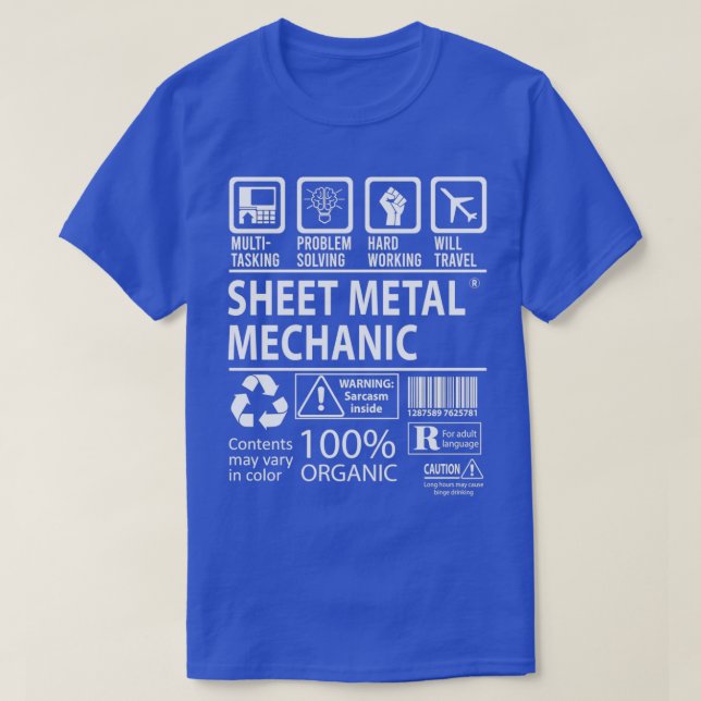 T-shirt Tôlerie mécanique multitâche certifié Gi (Design devant)