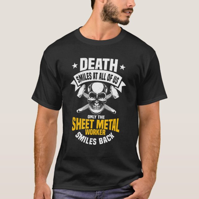 T-shirt Tôlerie Métal ouvrier forgeron Métalworking Crâne  (Devant)
