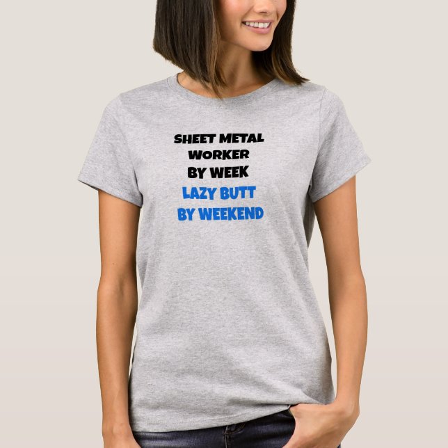 T-shirt Tôlerie Métal Travailleur Lazy Plaisanter (Devant)