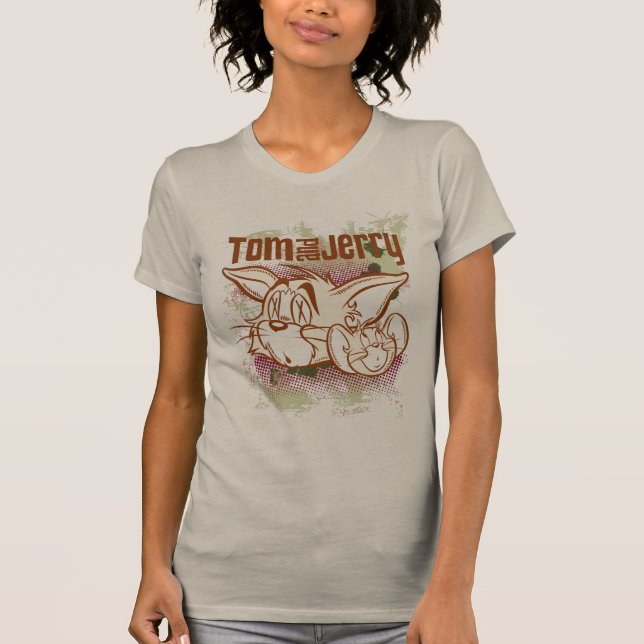 T-shirt Tom et Jerry Brown et vert (Devant)