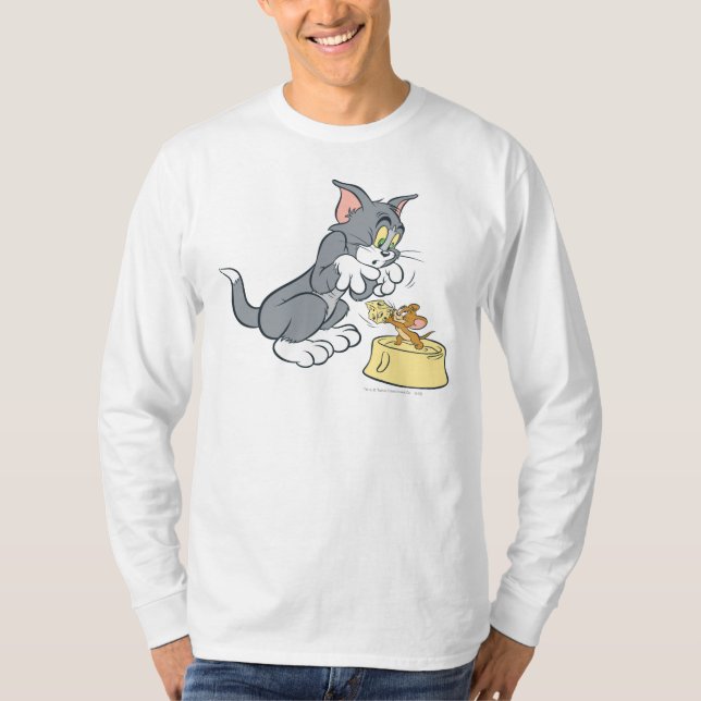 T-shirt Tom et Jerry nourrissent le chat (Devant)