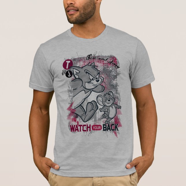 T-shirt Tom et Jerry Regardez votre dos (Devant)