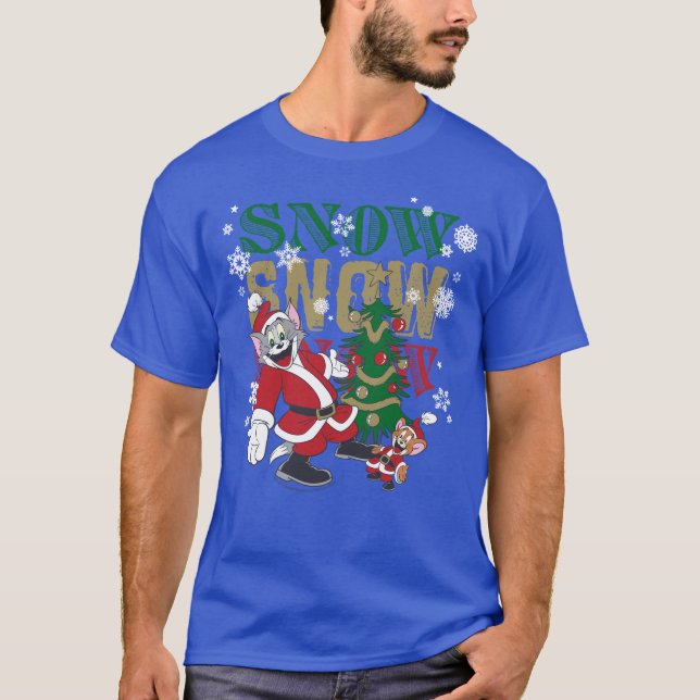 T-shirt Tom et Jerry Santas By The Tree (Devant)