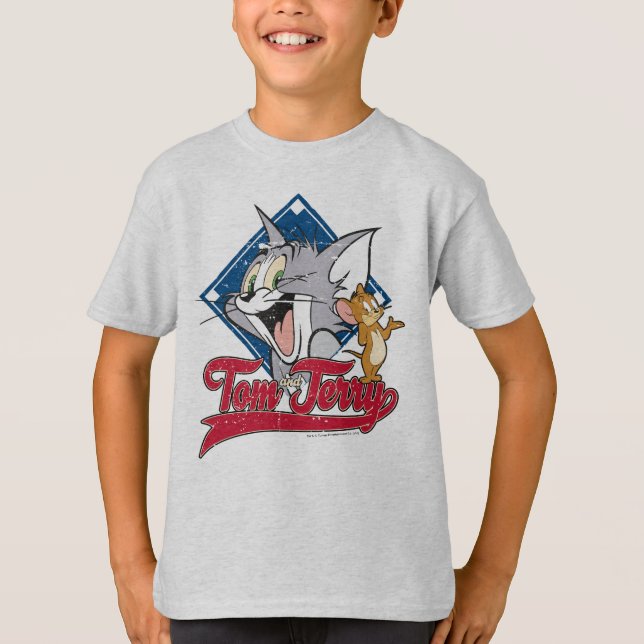 T-shirt Tom Et Jerry | Tom Et Jerry Sur Diamant De Basebal (Devant)