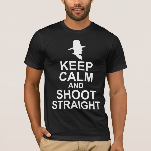 T-shirt Tom Mix gardent le calme et le tirent directement (Devant)