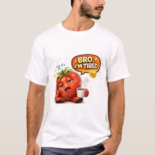 T-shirt Tomate Fatigué Drôle Frère Je Suis Fatigué Mignon 