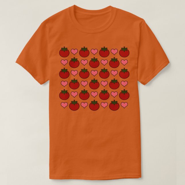 T-shirt Tomates Et Coeurs Mignons (Design devant)
