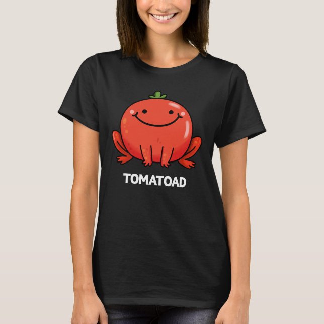 T-shirt Tomatoad Funny Tomato Toad Pun Dark BG (Devant)