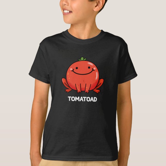 T-shirt Tomatoad Funny Tomato Toad Pun Dark BG (Devant)
