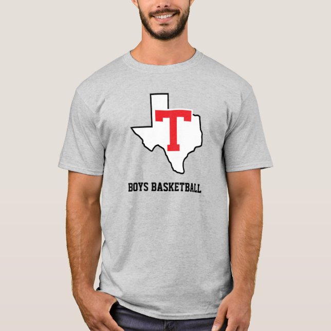 T-shirt Tomball T Boys Basketball Texas gris clair (Devant)