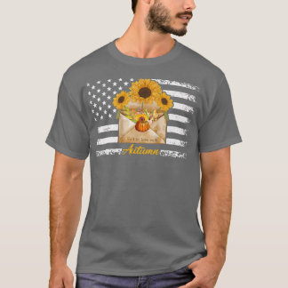 T-shirt Tomber Amoureux Avec L'Automne Citrouille Tourneso
