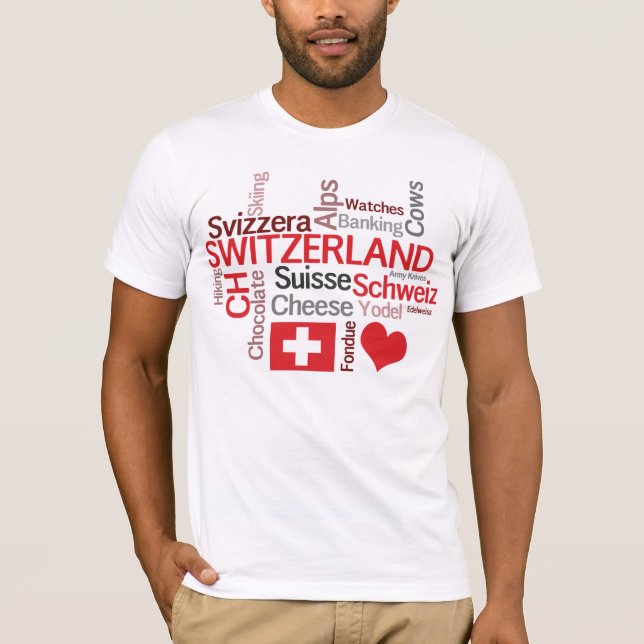 T-shirt Tomber amoureux de la Suisse ! Thème suisse (Devant)