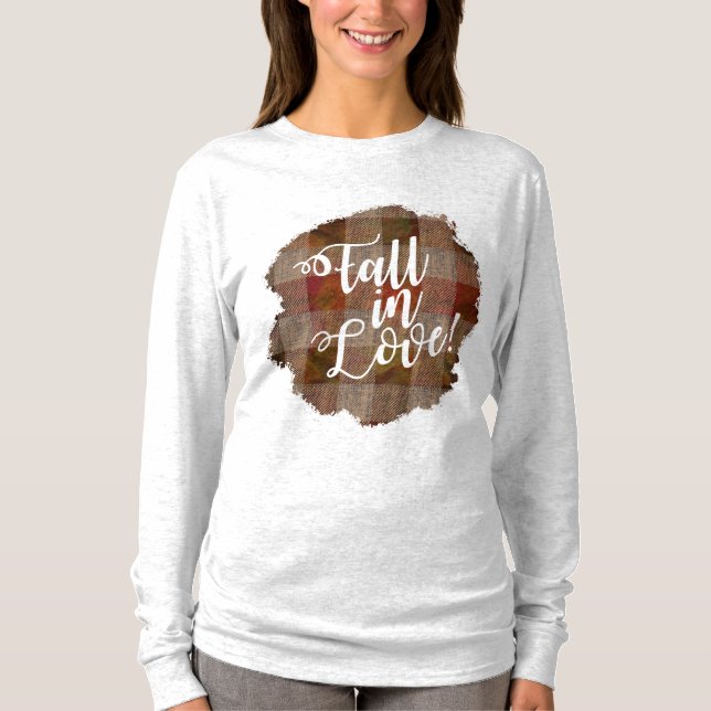 T-shirt Tomber dans l'amour | Plaid Automne (Devant)