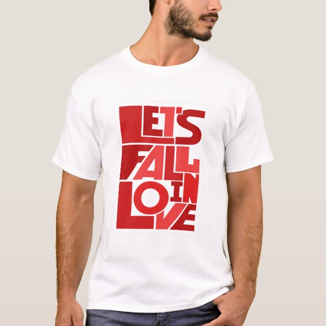 T-shirt "Tombons dans l’amour" - Citation romantique Graph (Devant)