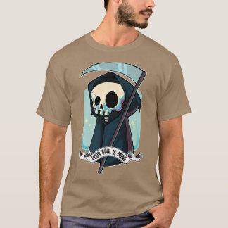 T-shirt Ton Âme Est À Moi Kawaii Faucheuse Mort Halloween 