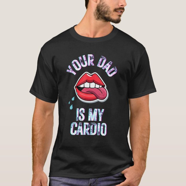 T-shirt Ton Père Est Mon Cardio Citations Pun Humour Sarca (Devant)