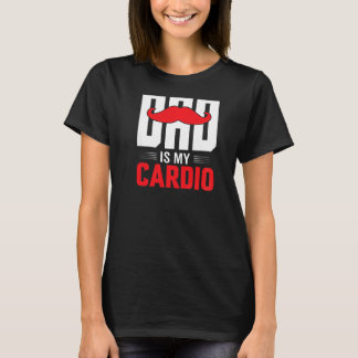 T-shirt Ton Père Est Mon Cardio Rouge Mustache Feminist Gy