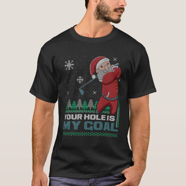 T-shirt Ton Trou Est Mon But Santa Claus Golf Chrétien Lai (Devant)