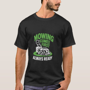 T-shirt Tondeuse à gazon drôle prioritaire paysagiste coup