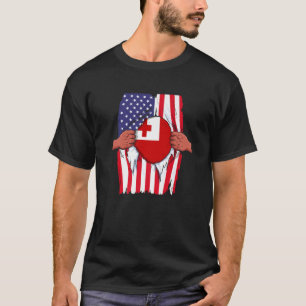 T-shirt Tonga Drapeau Sang en moi Accueil Fierté Tongan Am