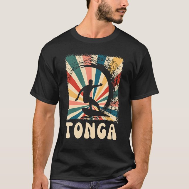 T-shirt Tonga Retro Surfer (Devant)
