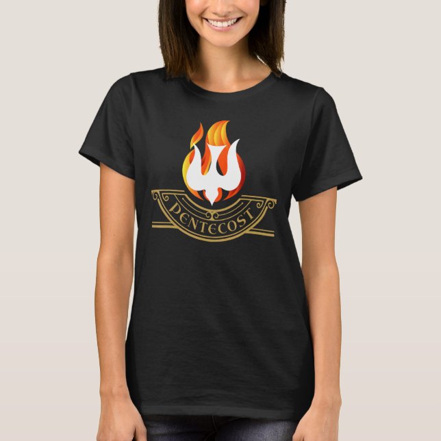 T-shirt Tongues De La Pentecôte De La Pentecôte De Feu Fla (Devant)