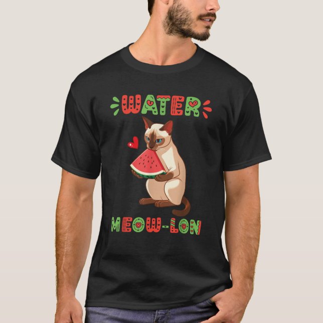 T-shirt Tonkinese Chat Manger Watermelon Été Vibes Eau (Devant)