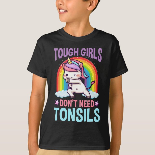 T-shirt Tonsillectomie de l'Unicorn Kid (Devant)