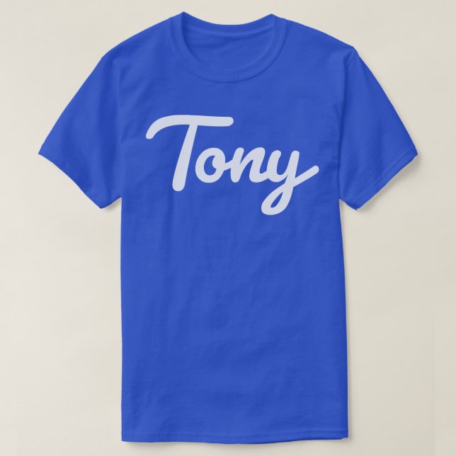 T-shirt Tony Cursive Typographie Script Texte blanc (Design devant)