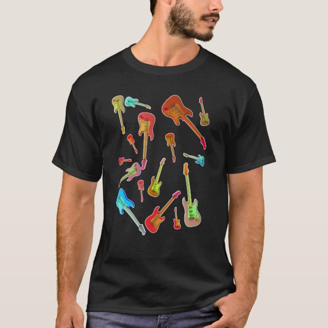 T-shirt Too many guitars Guitaraholic  3 (Devant)