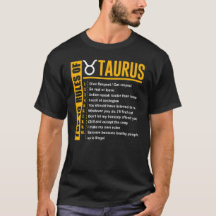 T-shirt Top 10 des règles de Taurus Zodiac