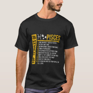 T-shirt Top 10 des règles Poissons Horoscope Zodiac Cadeau