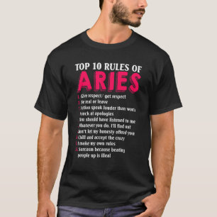 T-shirt Top 10 Règles De Béliers Signe Zodiaque