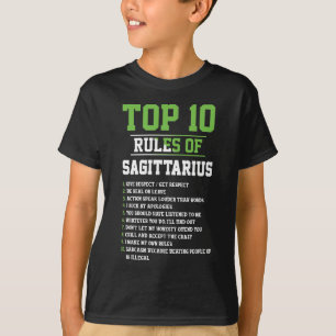 T-shirt Top 10 Règles De Sagittarius Anniversaire Horoscop