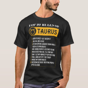 T-shirt Top 10 Règles De Taurus Zodiac Signal Horoscope Na