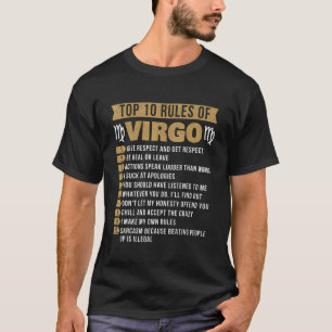T-shirt Top 10 Règles De Virgo Astrologie Horoscope Zodiac