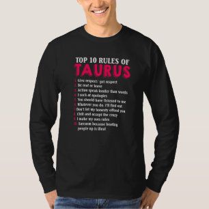 T-shirt Top 10 Règles Du Taurus Zodiac