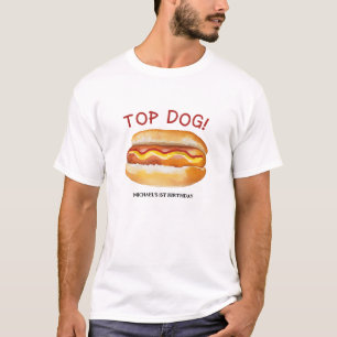 T-shirt Top Chien Hot Dog Invitation Anniversaire - Enfant