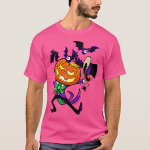 T-shirt Top Citrouille de chapeaux Dandy et chauves-souris