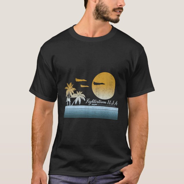 T-shirt Top Gun Fightown Usa Sunset (Devant)