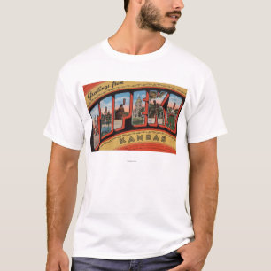 T-shirt Topeka, lettre ScenesTopeka, KA de KansasLarge