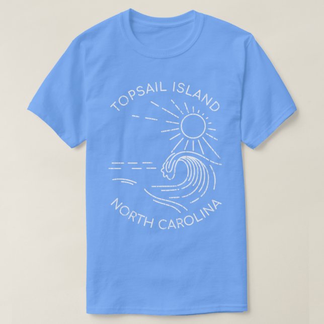 T-shirt Topsail Island North olina Sunshine and Waves (Design devant)