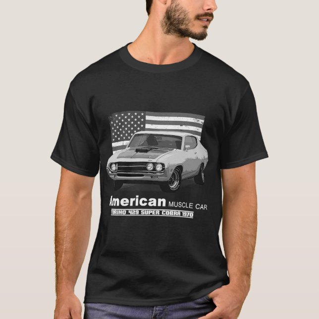 T-shirt Torino 429 Super Cobra American Muscle Car 60s les (Devant)