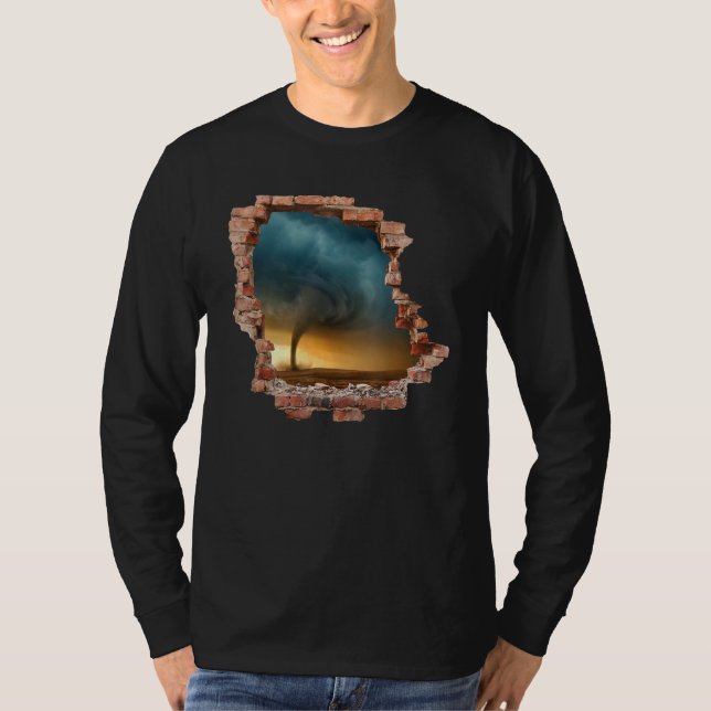 T-shirt Tornado Storm Wall Destruction Hurricane Chaser Me (Devant)