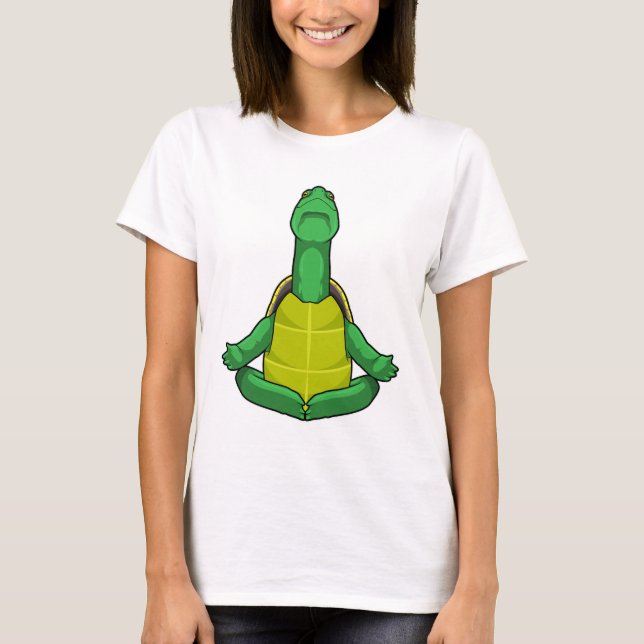 T-shirt Tortue à la méditation de Yoga (Devant)