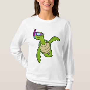 T-shirt Tortue à la natation avec tuba